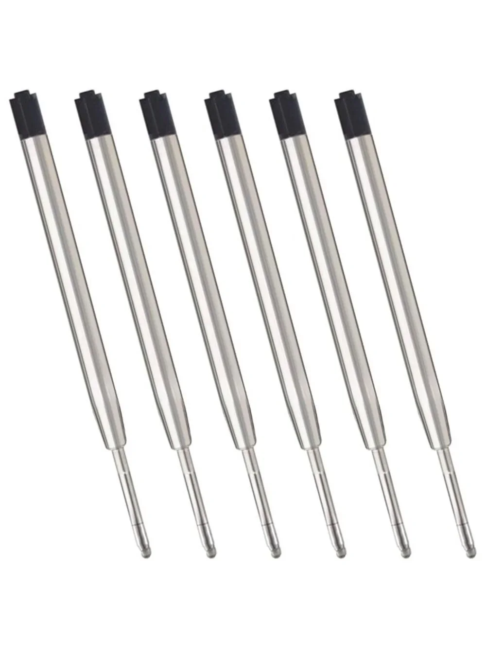 ChaoQ,Black Ink Refills (6pcs), Replaceable Ballpoint Pen Refills, 1mm Medium Ti
